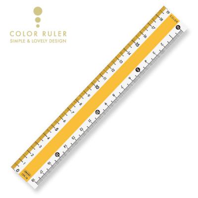 カラー直線定規15cmイエロー | 共栄プラスチック