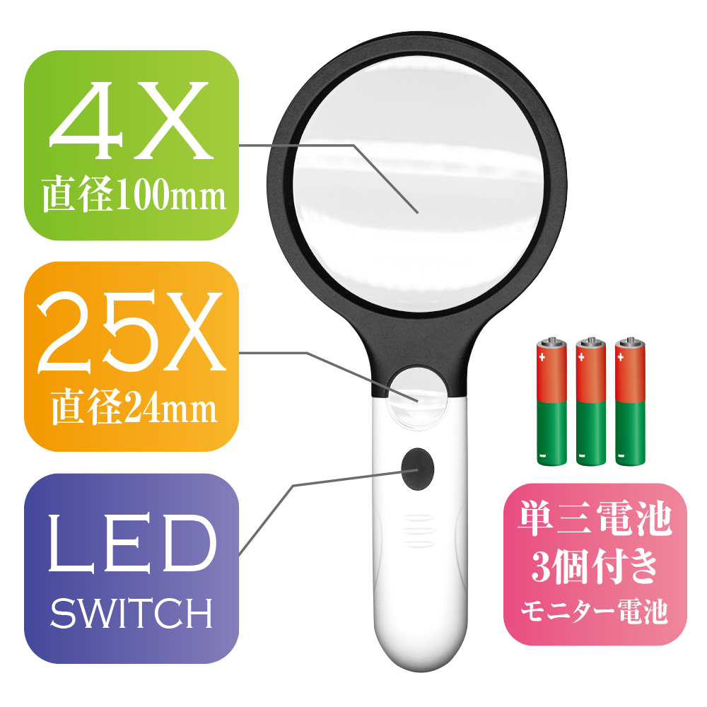 共栄プラスチック LEDスウィングルーペ ブラック SRC-BL 1個 通販